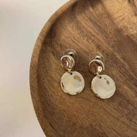 Large Gold Disk Earrings
